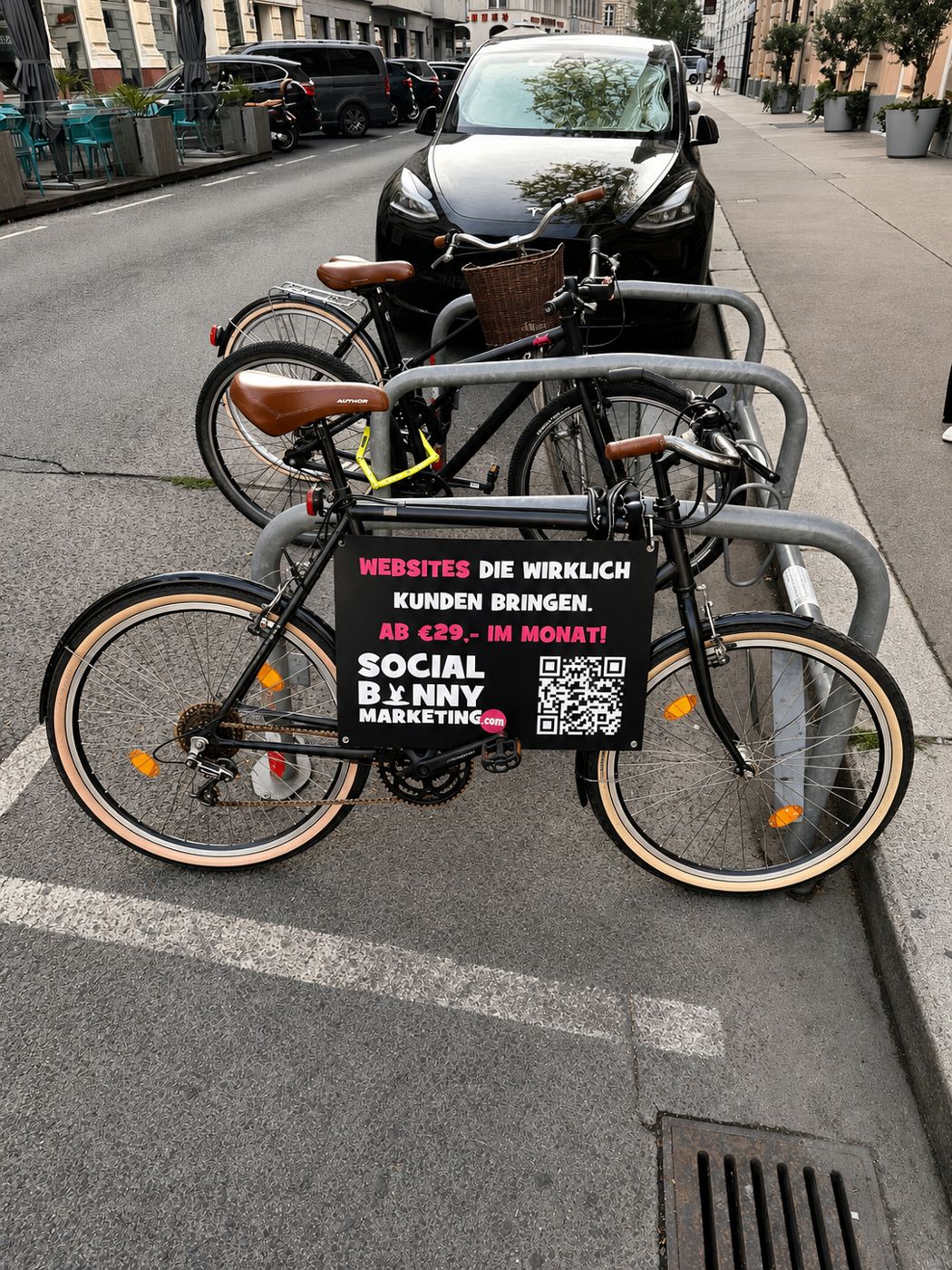 Fahrradwerbung Schwedenplatz Wien